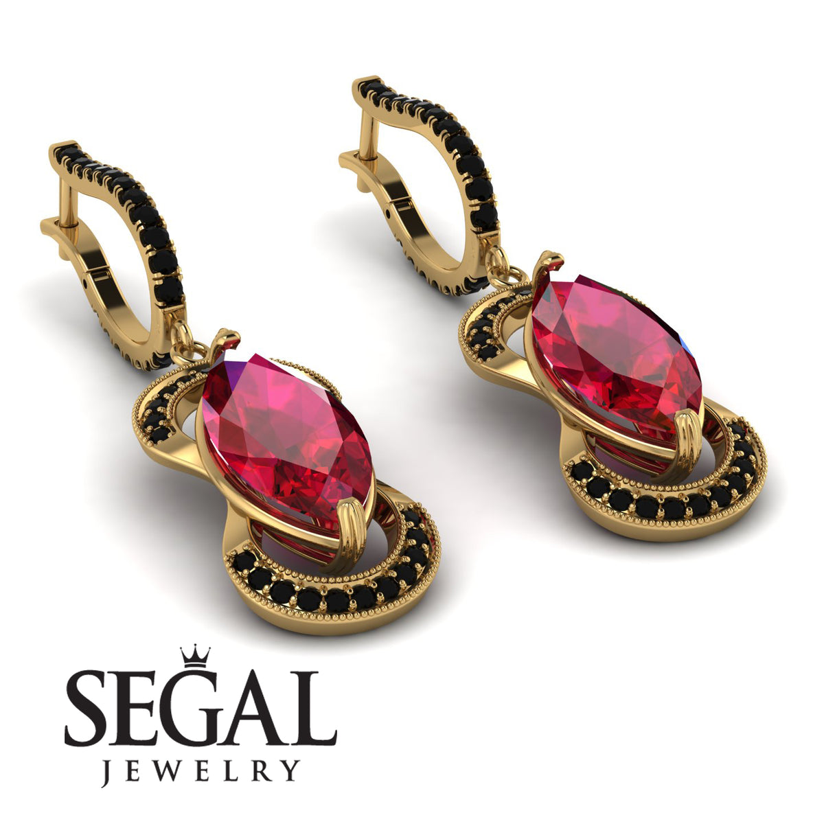 Vintage Givenchy Ruby Earrings | Jennifer Gibson Jewellery